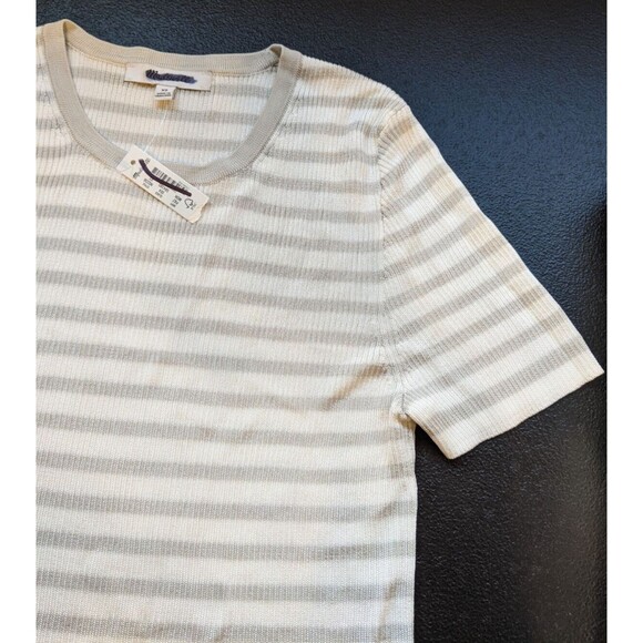 Madewell Sweater T-shirt Striped Short Sleeve Micro Ribbed Size XS - Picture 7 of 9
